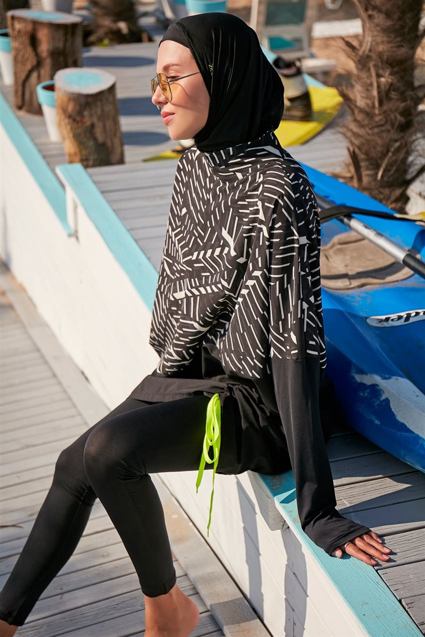 Hijab Swimwear-Black M2327-01