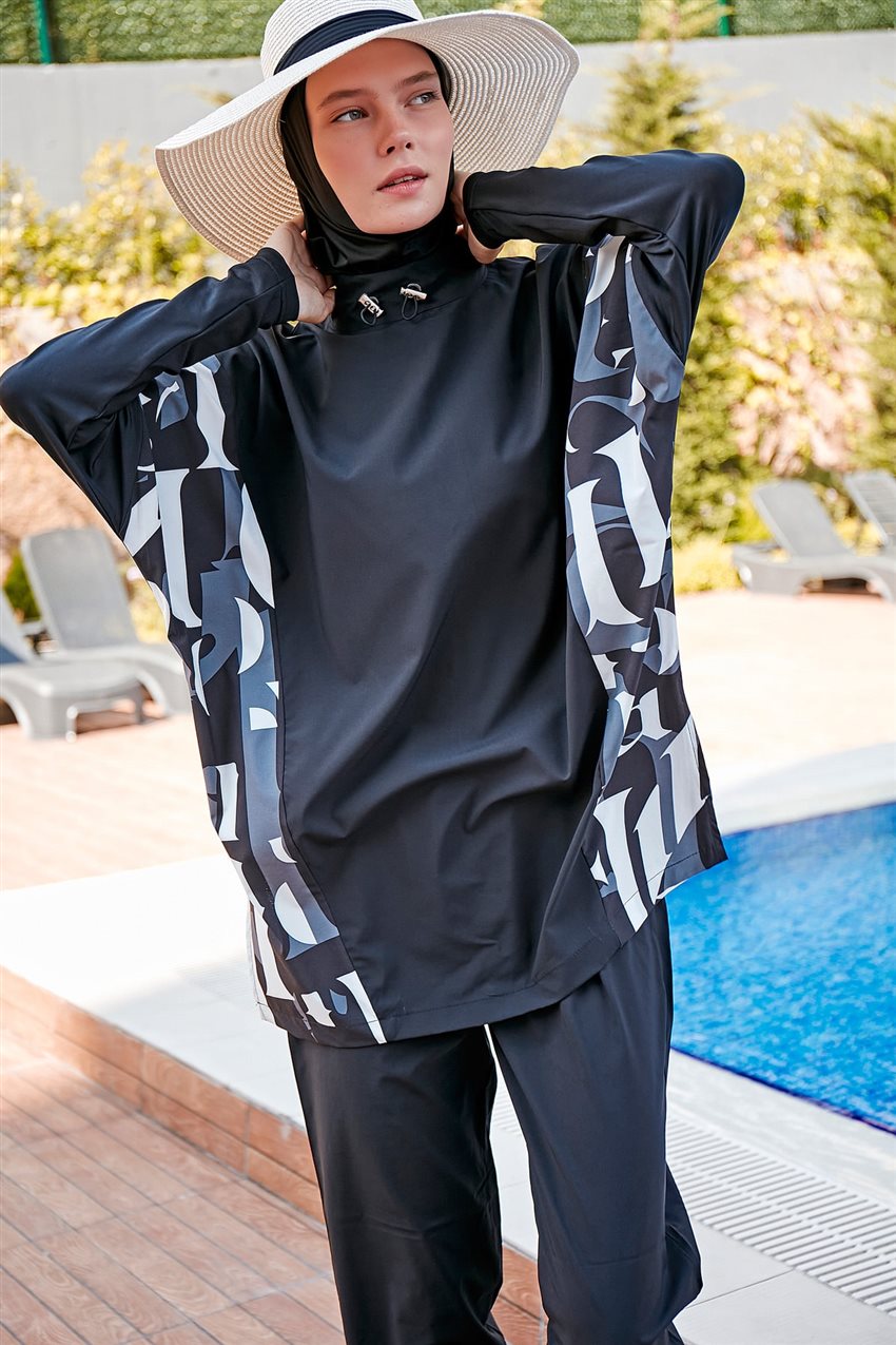 Hijab Swimwear-Black M2277-01