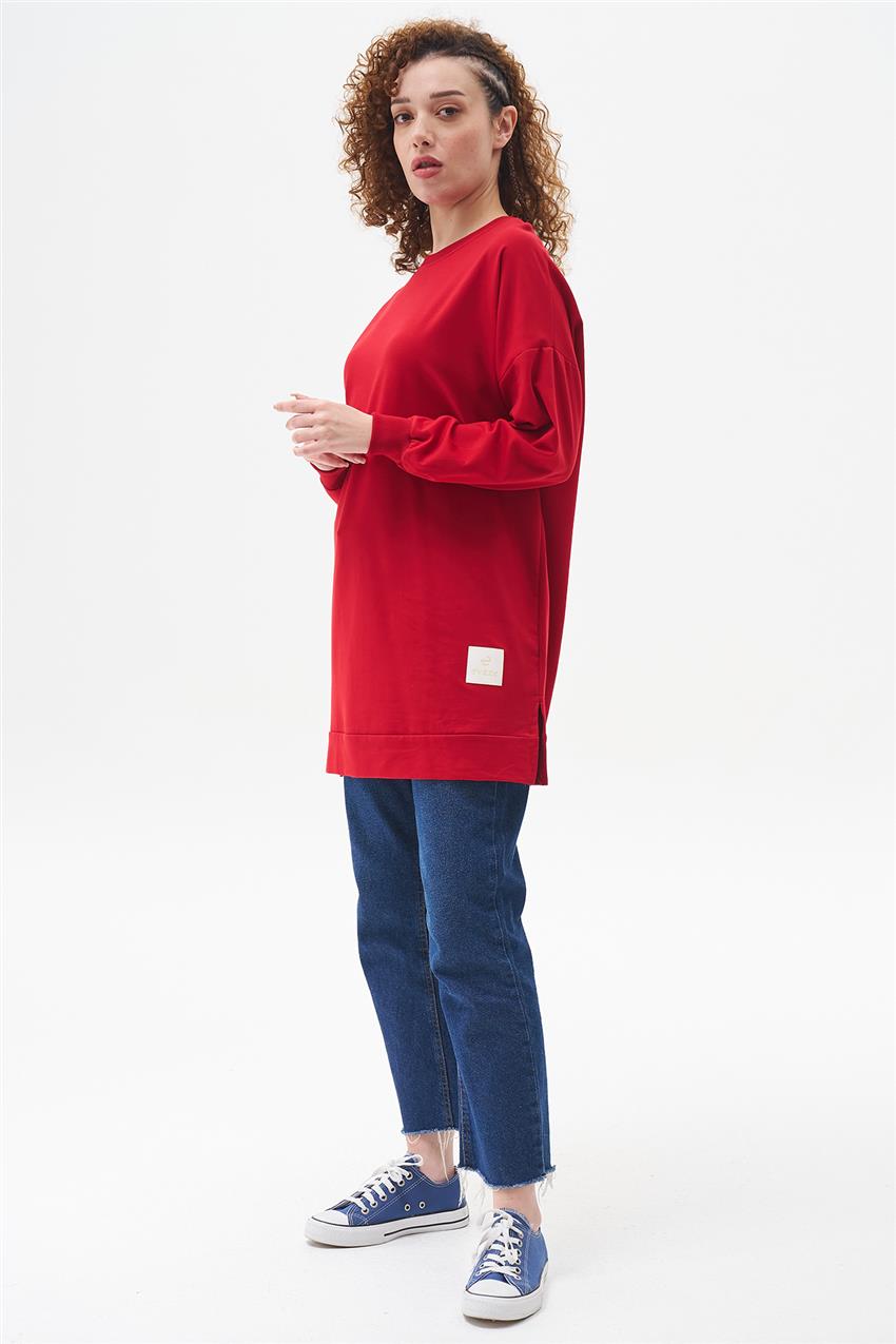 Oversize Kırmızı Basic Tunik