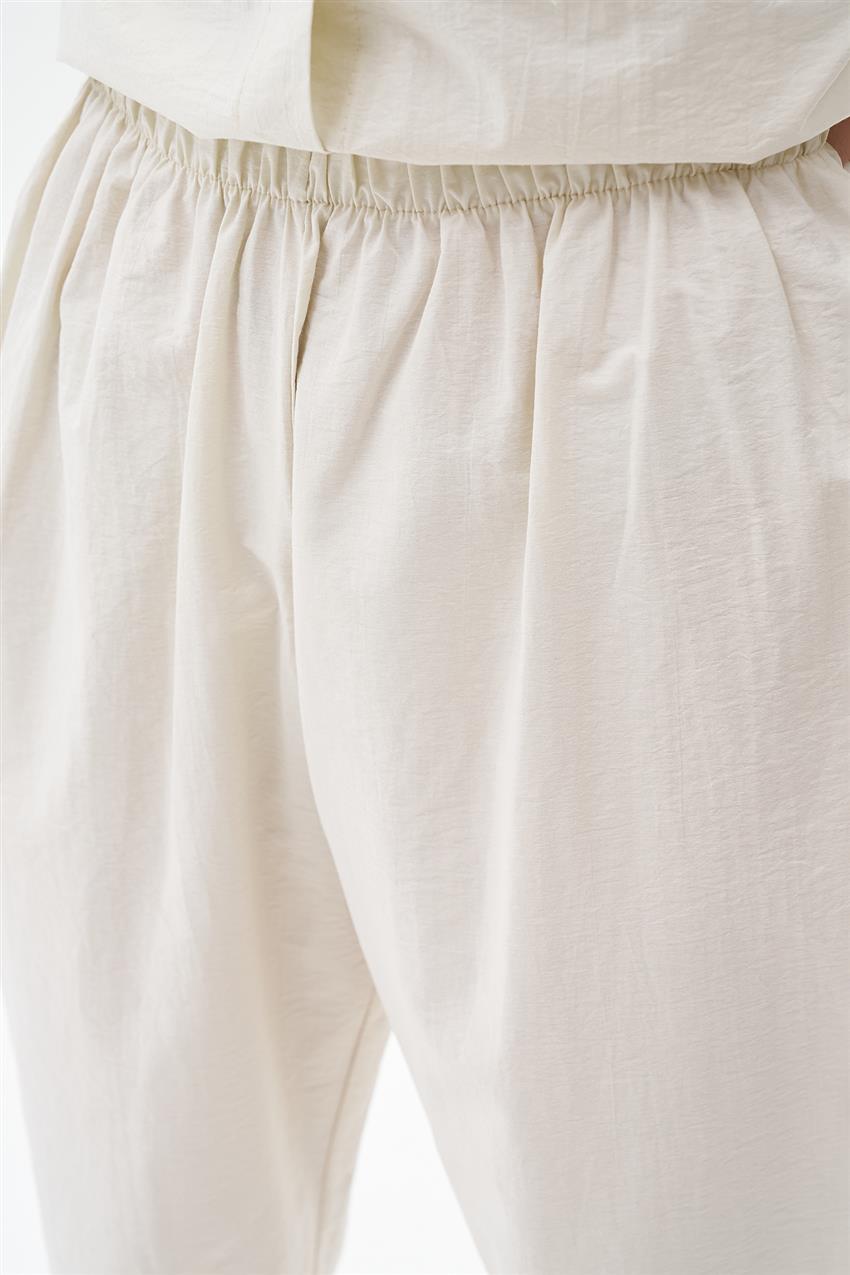 Çift Cepli Taş Detaylı Tunik-Pantolon Taş İkili Takım