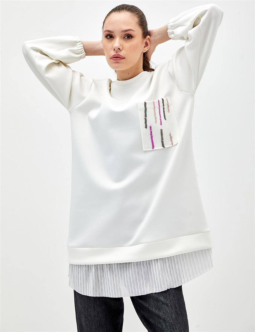 Sweatshirt-Ecru KA-A23-31011-35