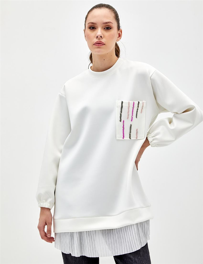 Sweatshirt-Ecru KA-A23-31011-35