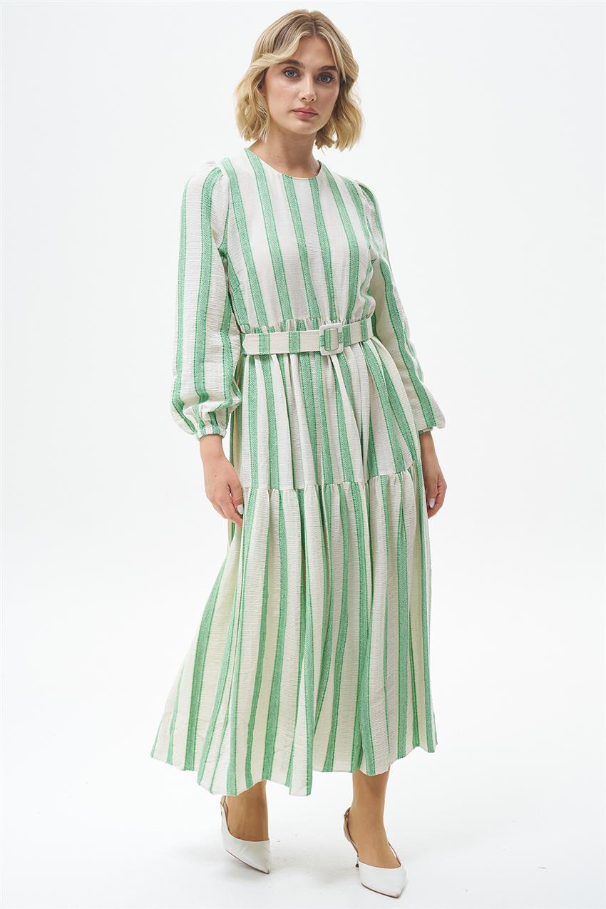 Dress-Ecru Green KYL-1740-306