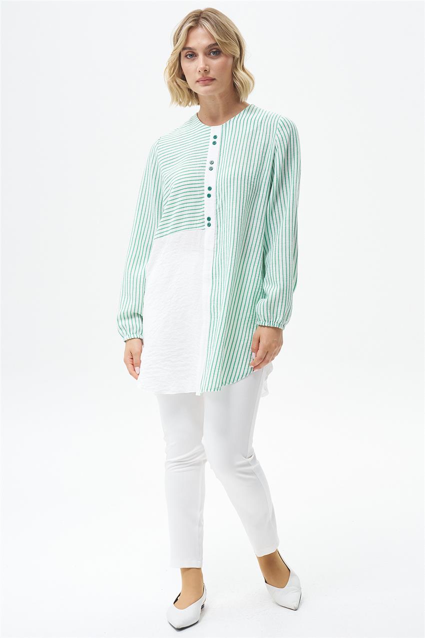 Tunic-White Green WEN-2211-363