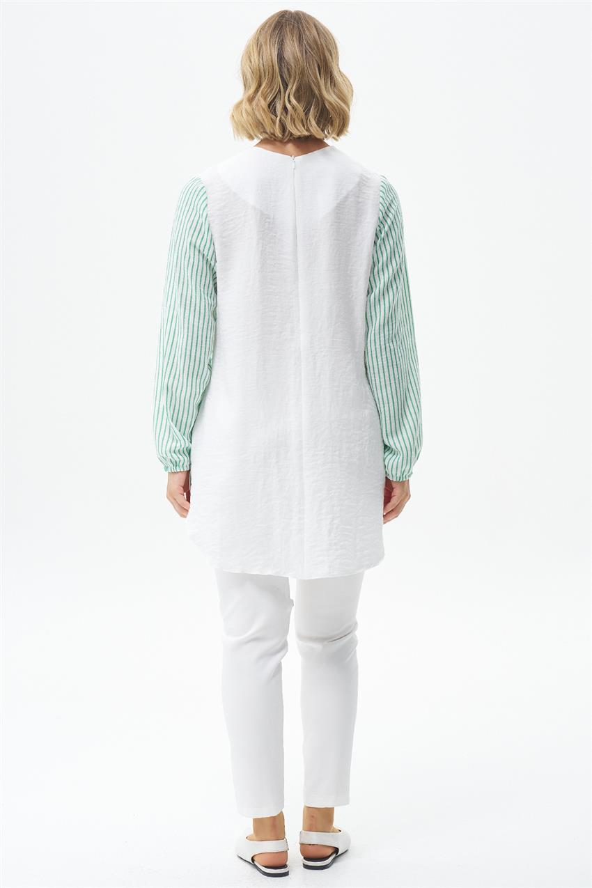 Tunic-White Green WEN-2211-363