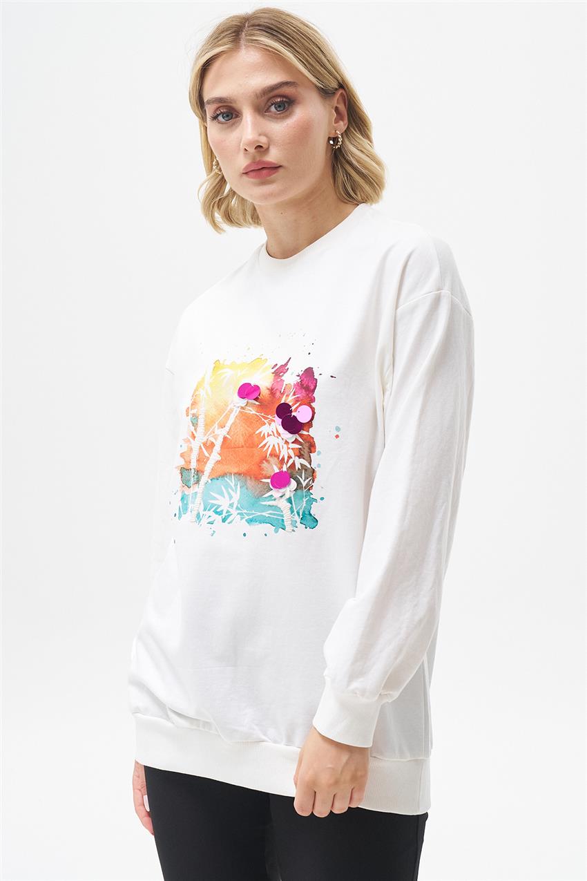 Sweatshirt-Ecru 270107-R076