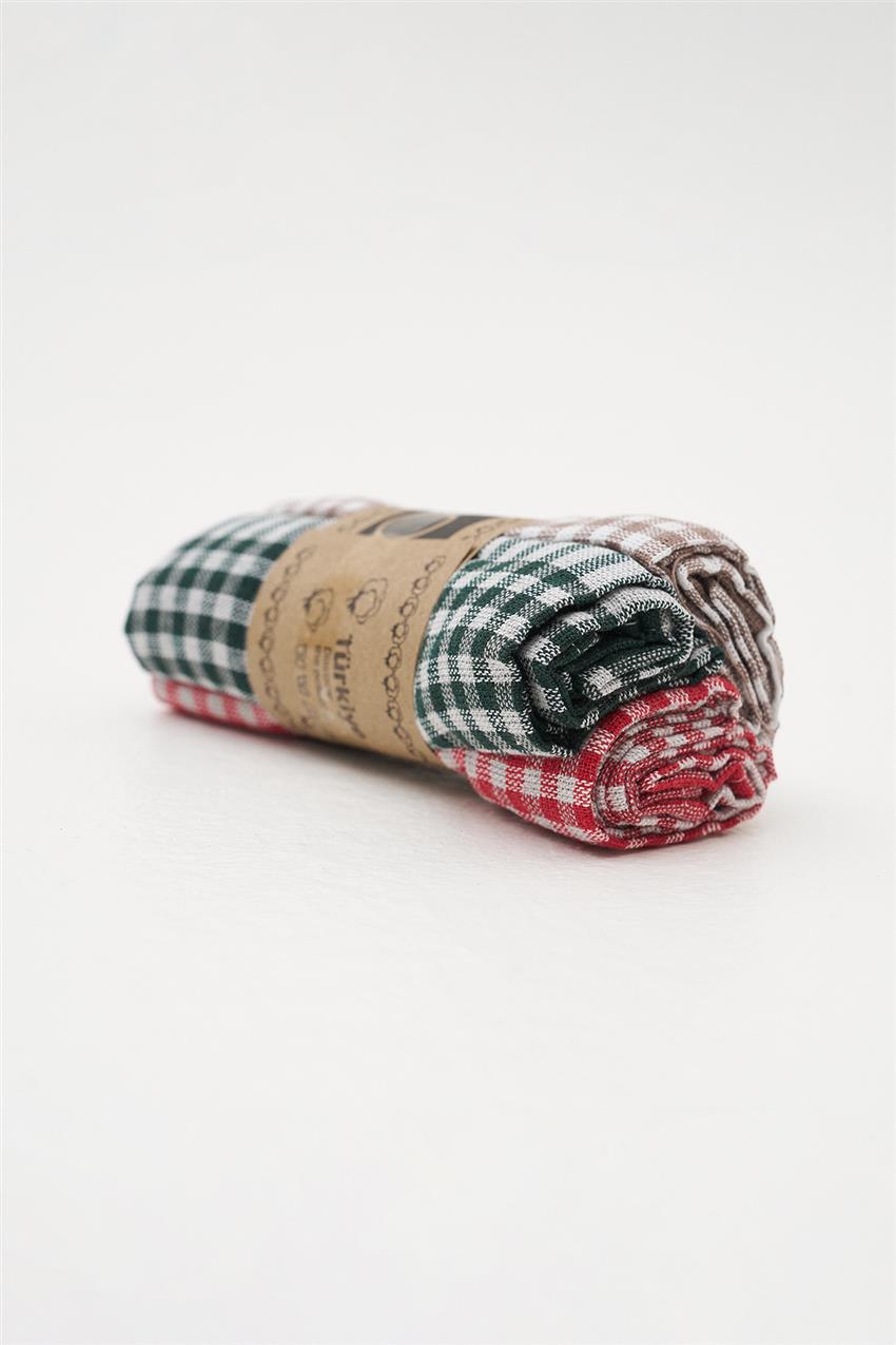 Towel-Red Milk Coffee Khaki EM-06-488