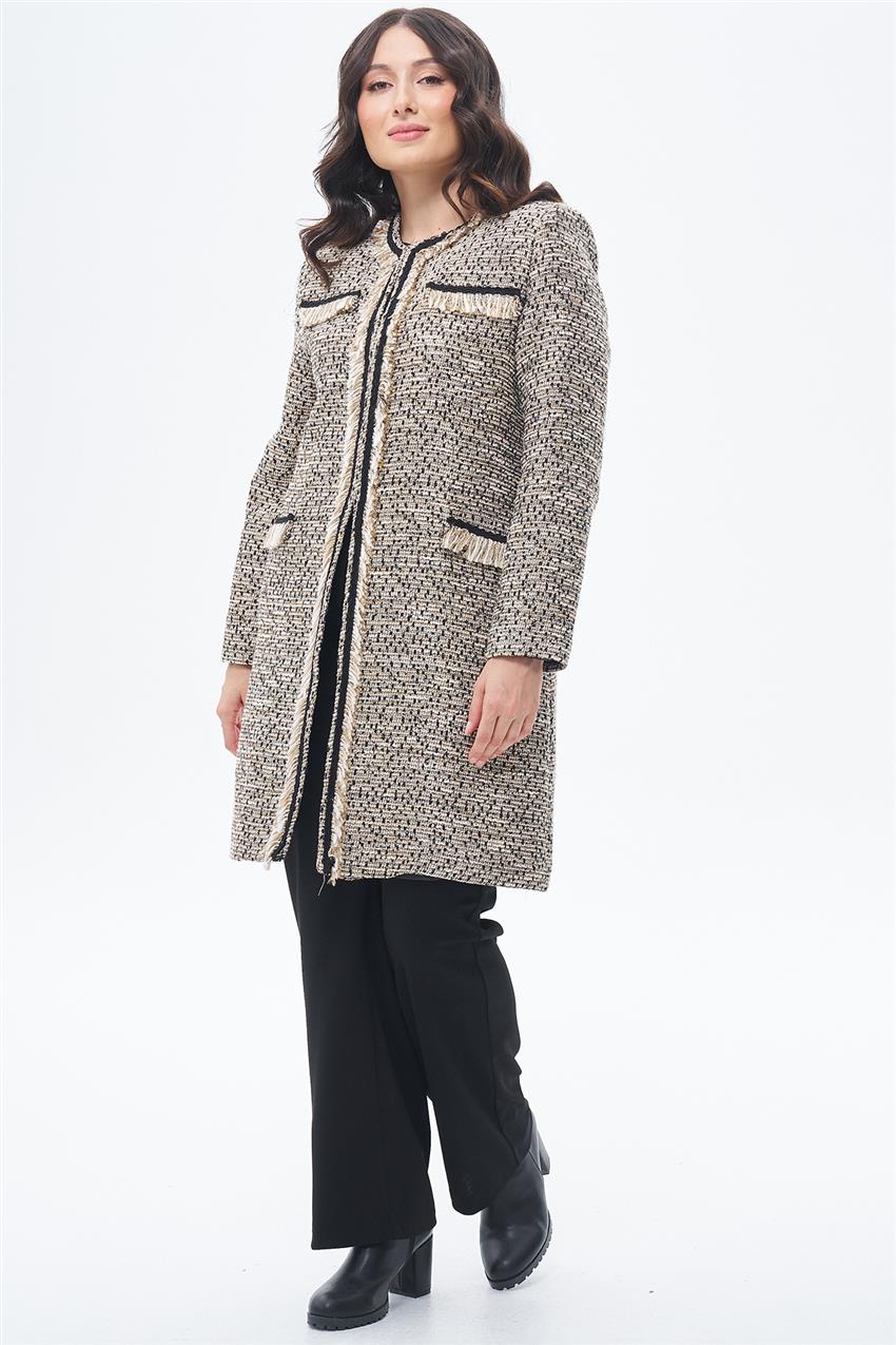 Jacket-Black-Beige KA-A23-13058-12-08