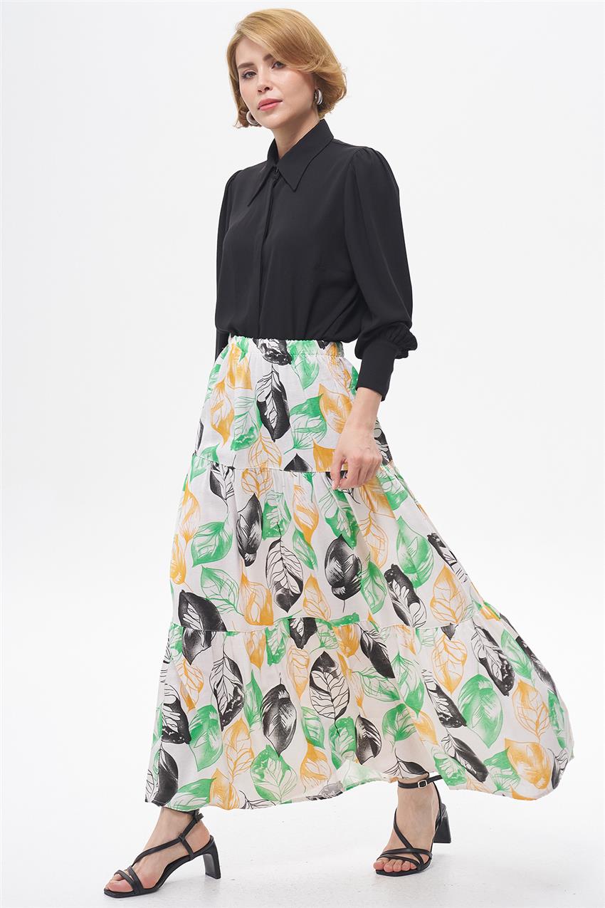 Skirt-Green Orange EMR-1661-455