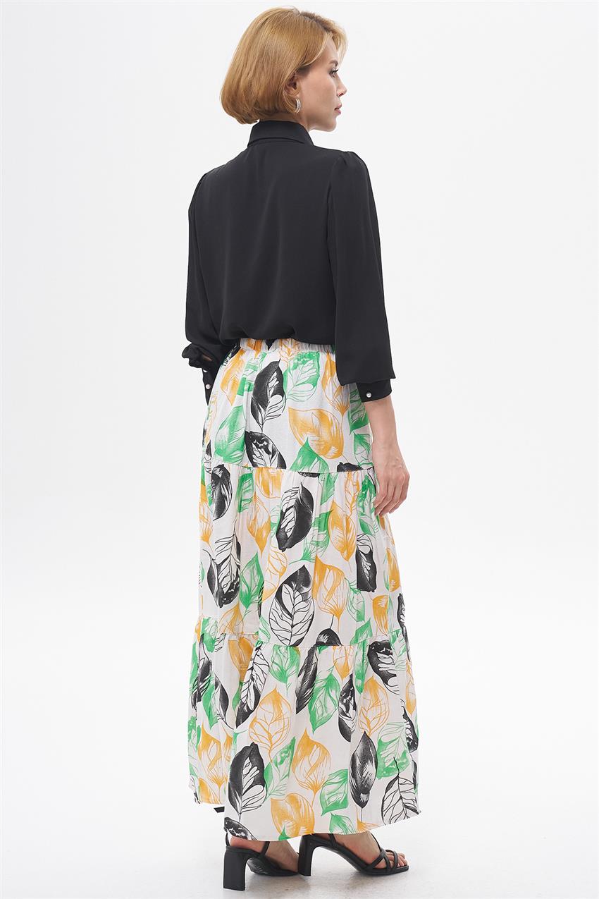 Skirt-Green Orange EMR-1661-455