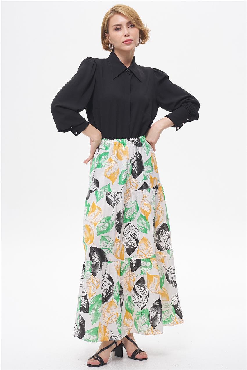 Skirt-Green Orange EMR-1661-455