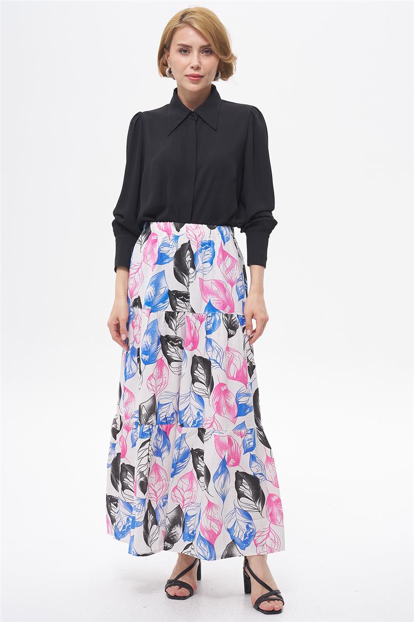 Skirt-Black Pink EMR-1661-453