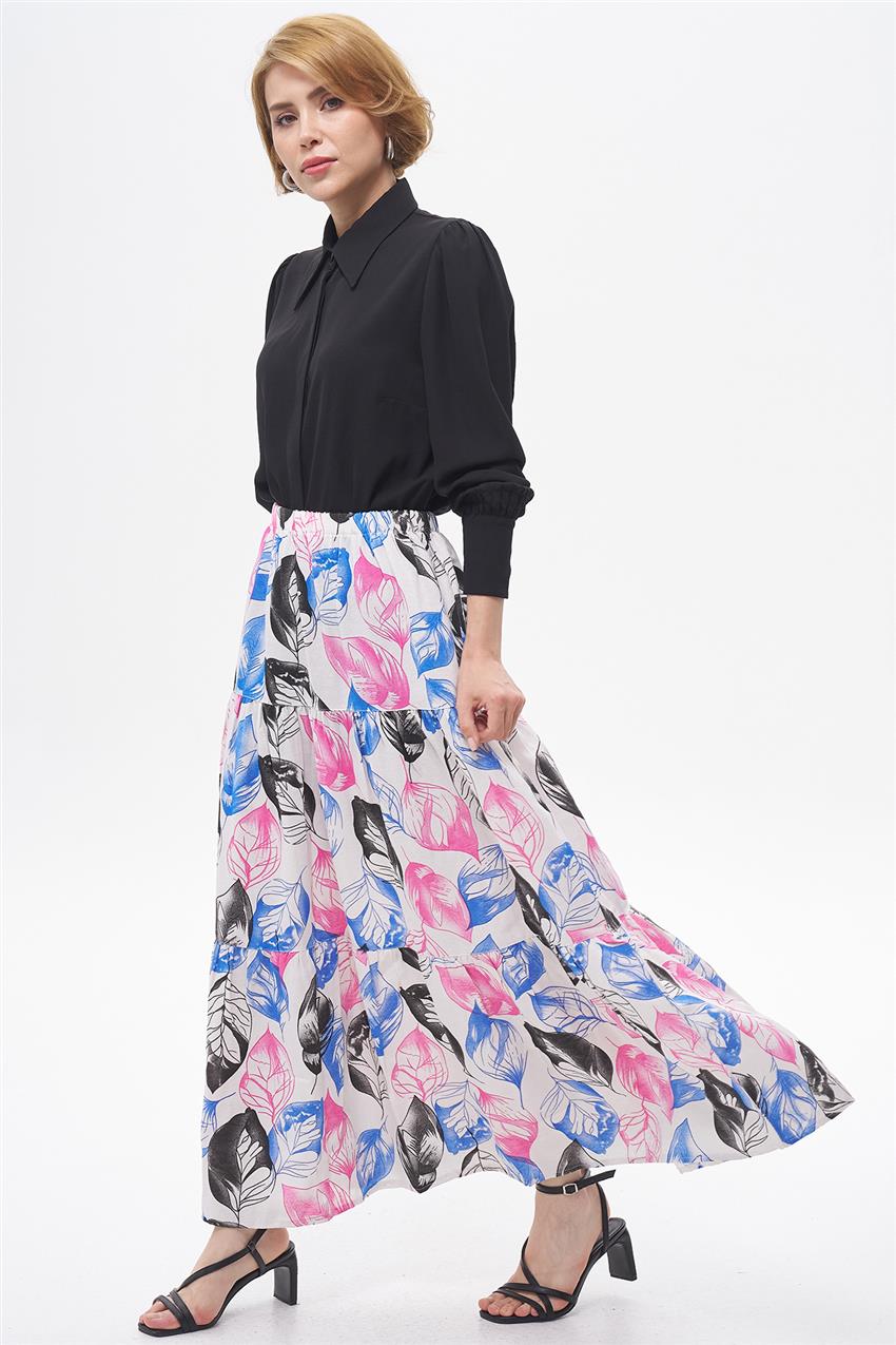 Skirt-Black Pink EMR-1661-453