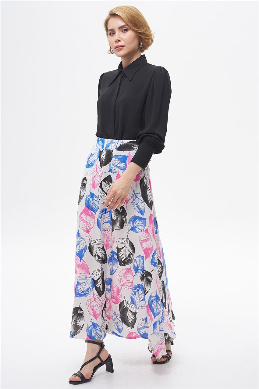 Skirt-Black Pink EMR-1881-453