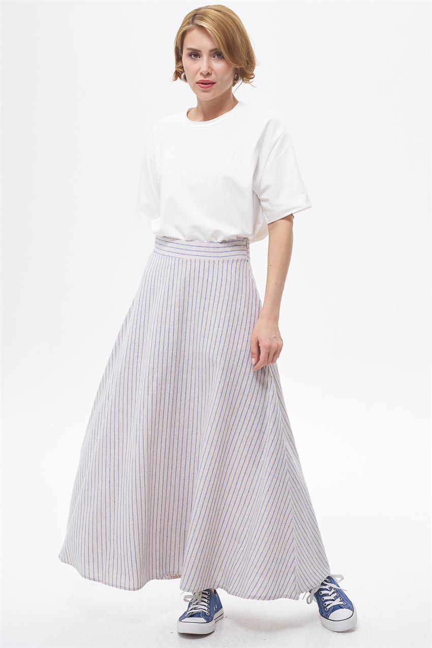 Skirt-Cream-Blue EMR-AR-1505-385