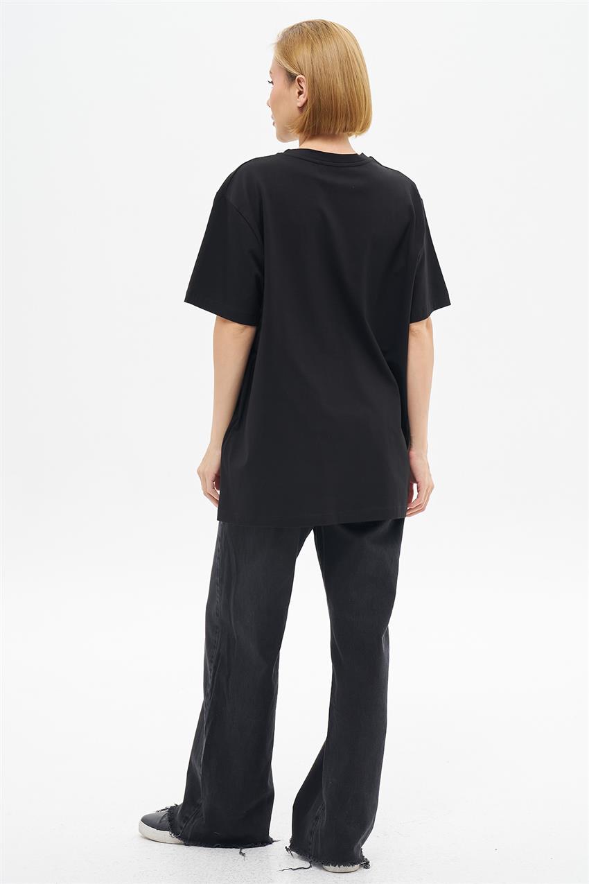 Oversize T-Shirt-Siyah VV-B24-TSH01-01