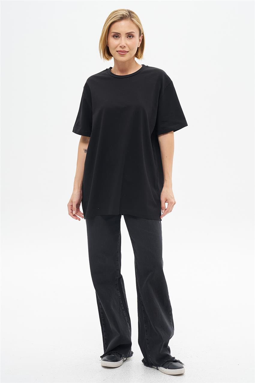 Oversize T-Shirt-Siyah VV-B24-TSH01-01