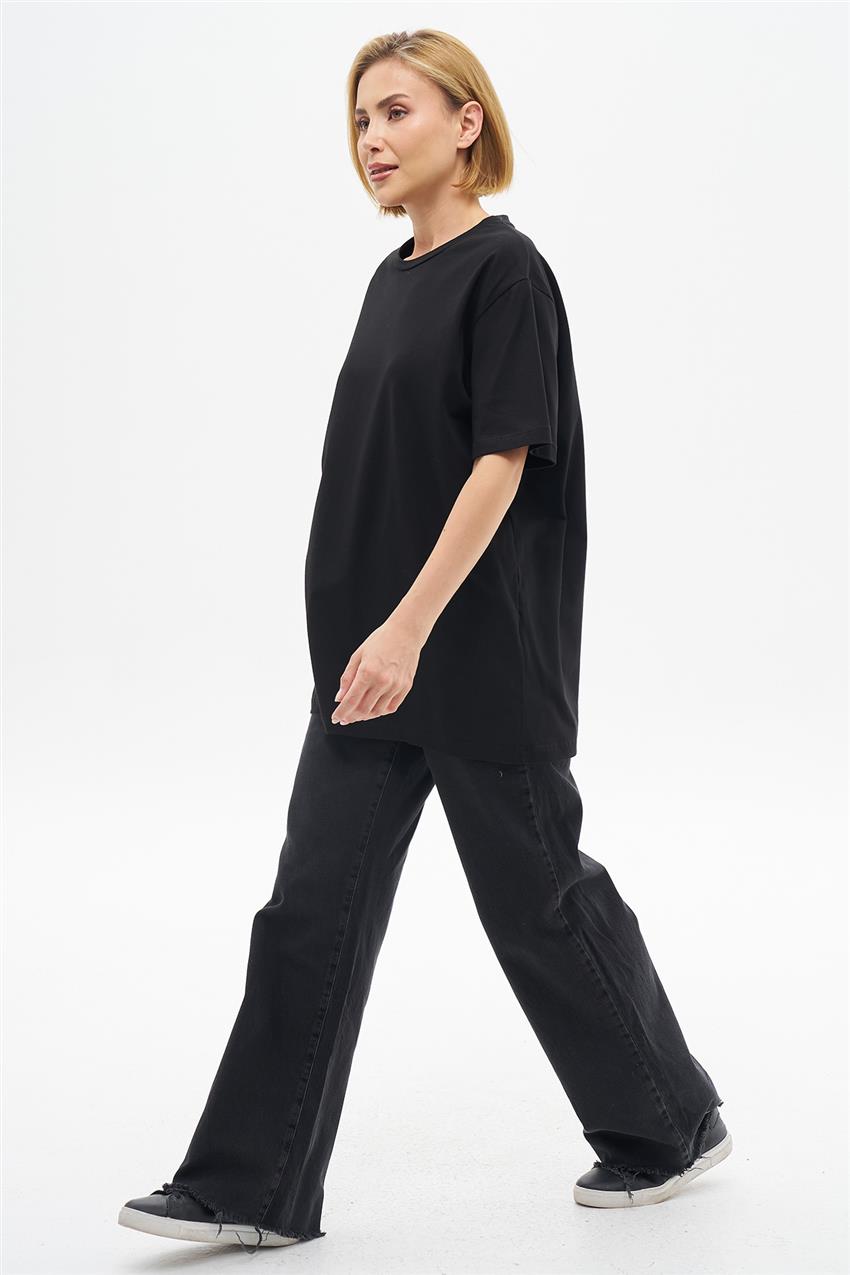 Oversize T-Shirt-Siyah VV-B24-TSH01-01