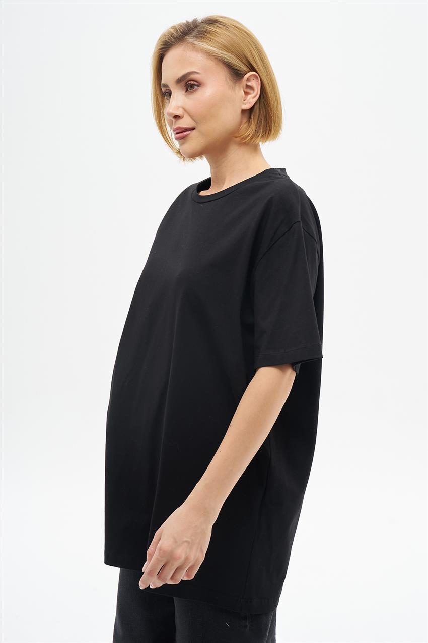 Oversize T-Shirt-Siyah VV-B24-TSH01-01