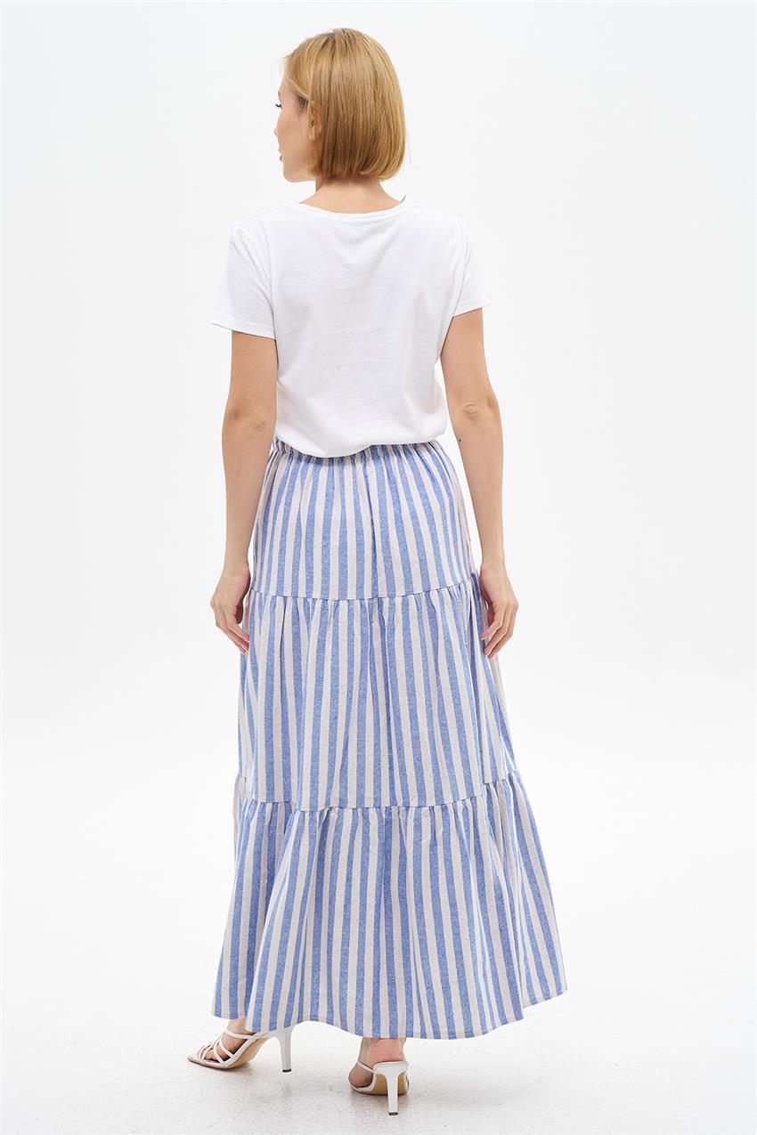 Skirt-Blue Ecru EMR-2103-251