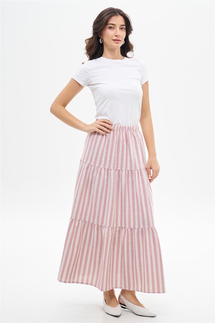 Skirt-Ecru Pink EMR-2103-309