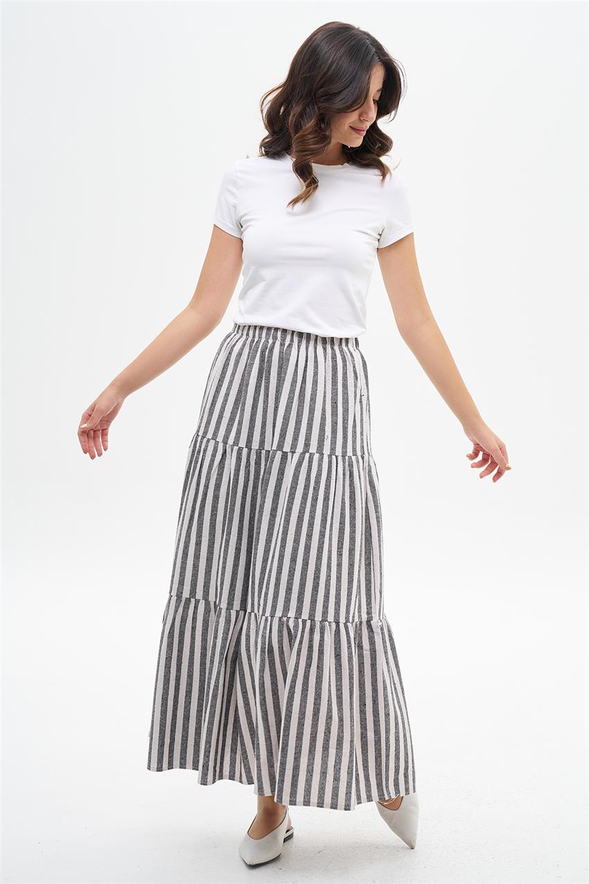 Skirt-Black-Ecru EMR-2103-304