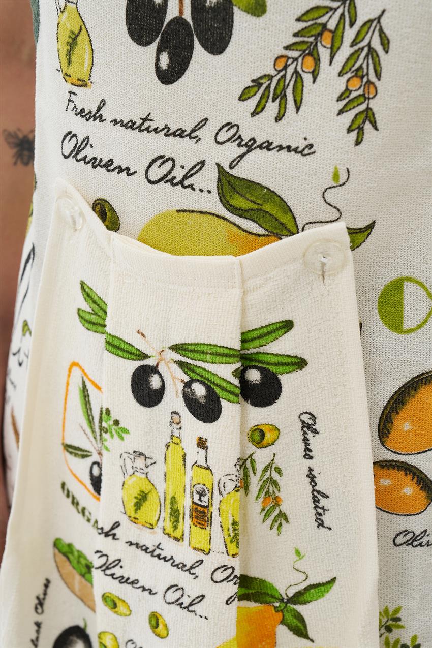 Kitchen Apron-Cream Oliv ÖNLK-4461-491