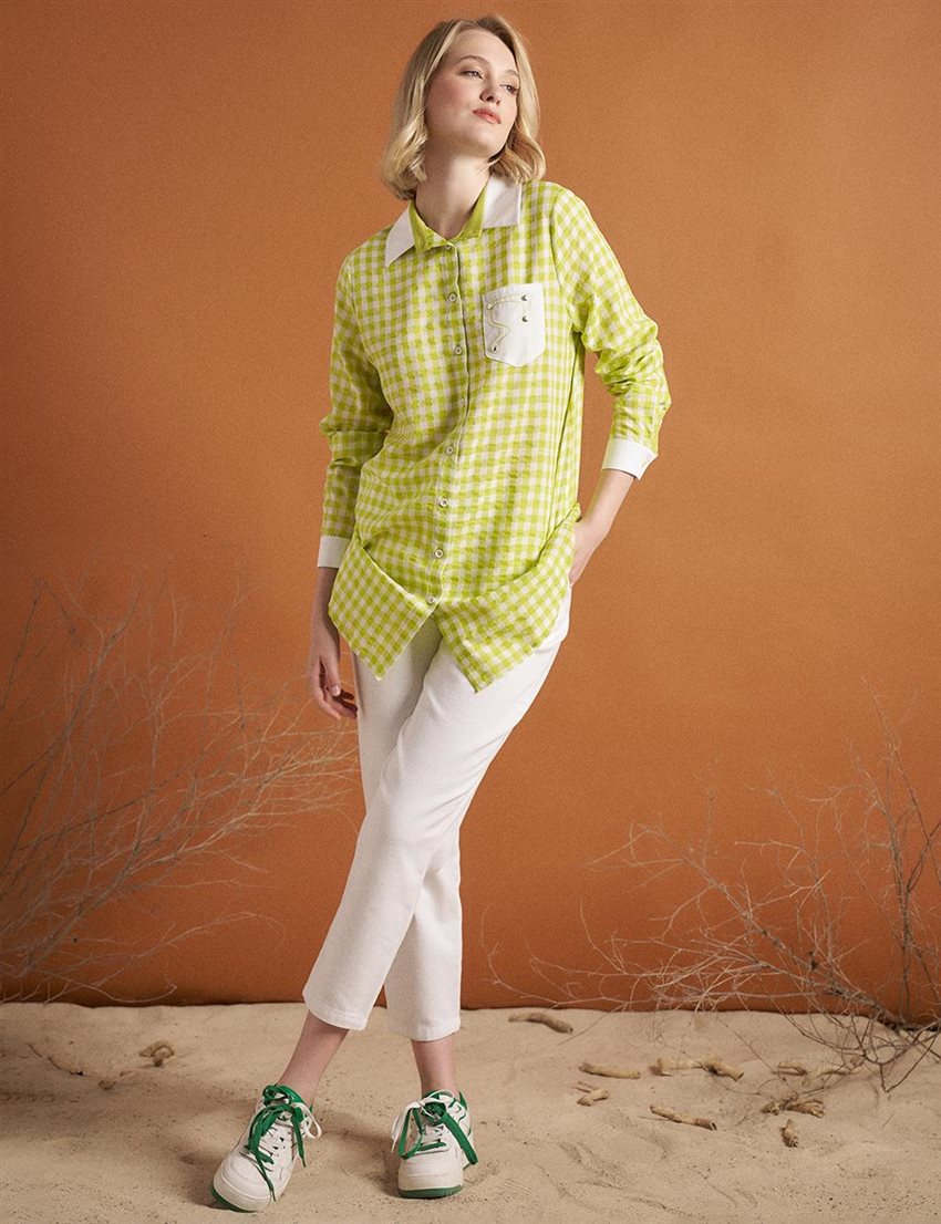 Tunic-Pistachio Green KA-B24-21091-586