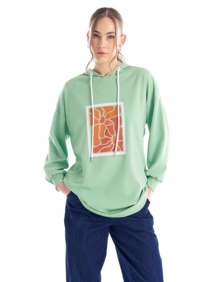 Sweatshirt-Açık Yeşil KY-B24-70003-587