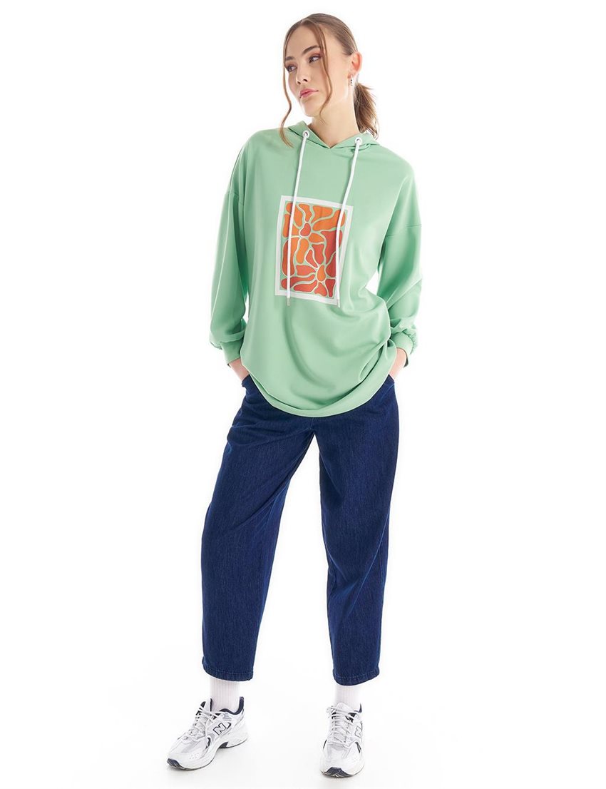 Sweatshirt-Açık Yeşil KY-B24-70003-587