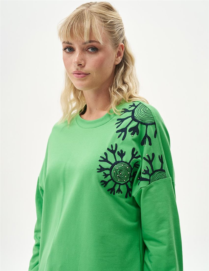 Sweatshirt-Green KA-B24-31011-588