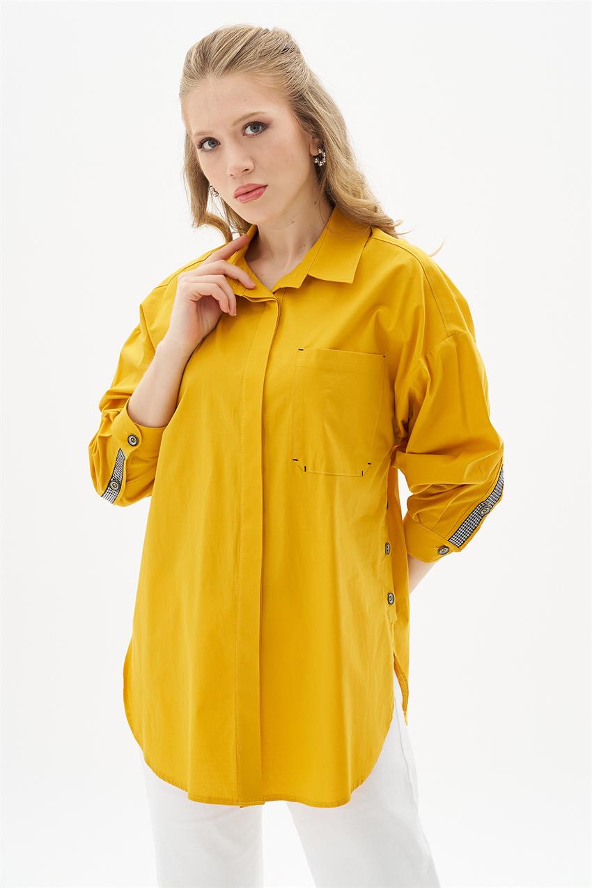 Oversize Hardal Poplin Tunik 