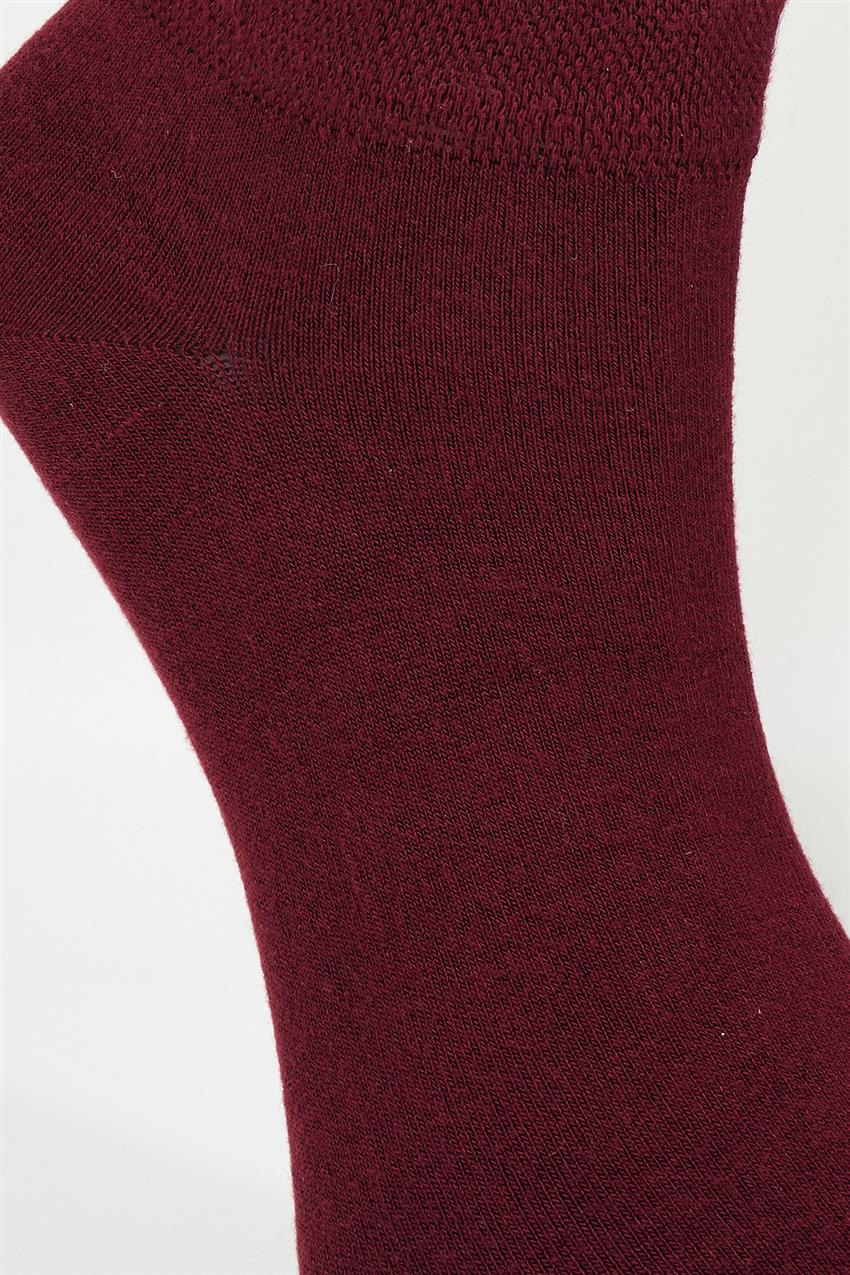 Basic Bambu Babet Çorap-Bordo 68501-67