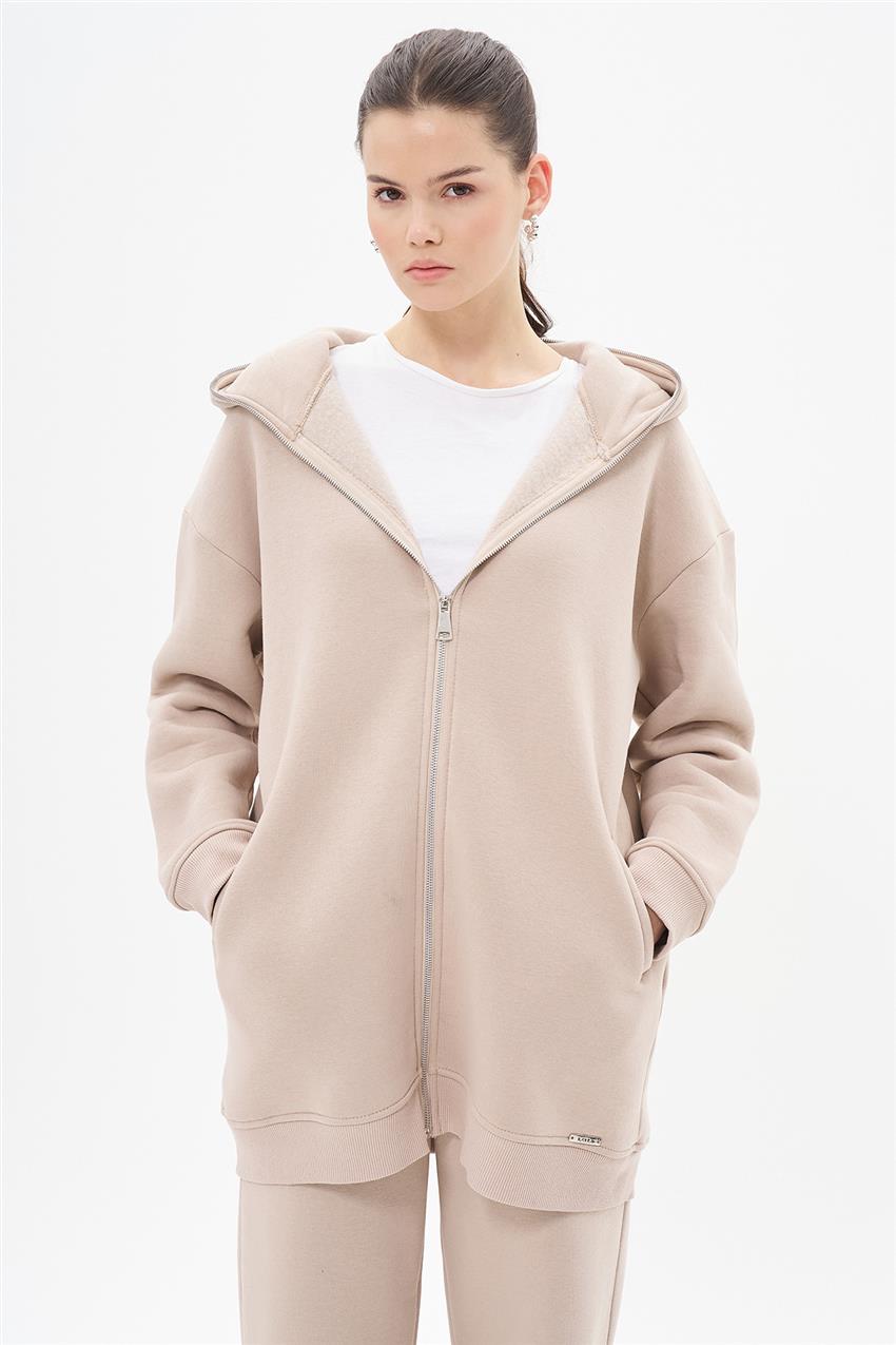 Üç İplik Oversize Taş Hoodie