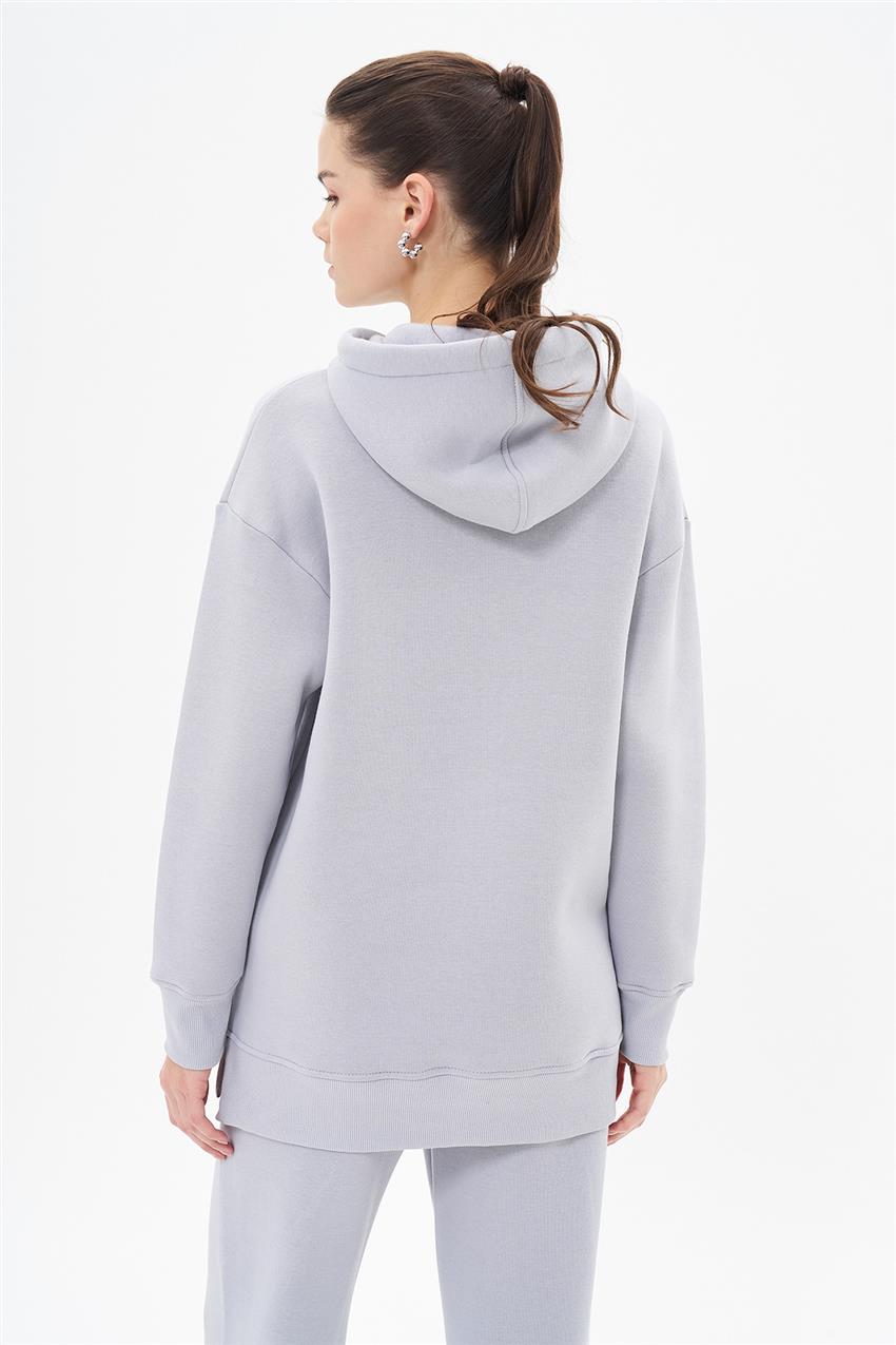 Basic Oversize Gri Sweatshirt